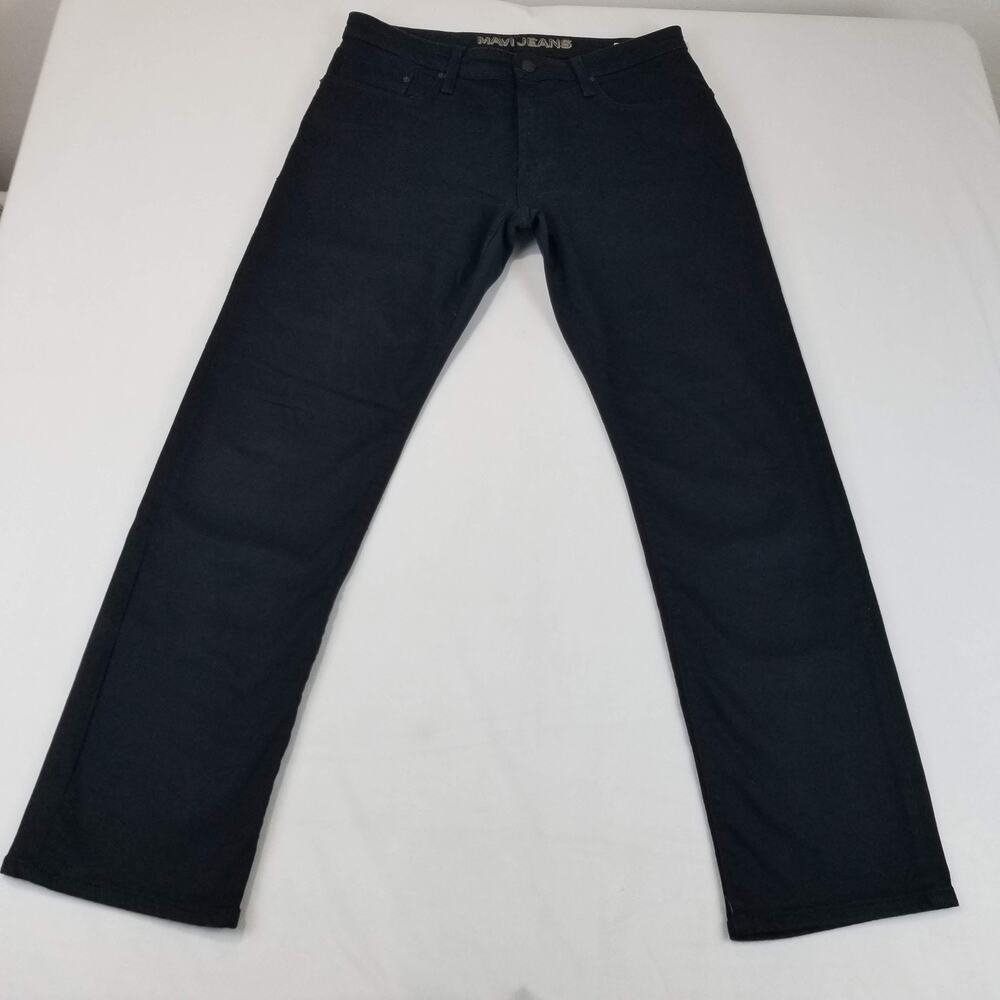Mavi Zach Jeans Mens 34x32 Black Straight Leg Stretch Denim Modern